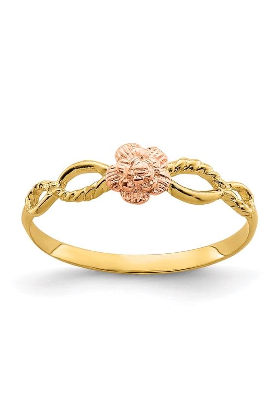 14k Two-Tone Flower Ring R934