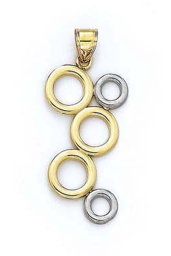 14k Two-Tone Gold 5 Circle Pendant - 2.2 Grams