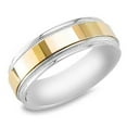 thumbnail image 1 of 14k Two-Tone Gold 6.5MM In Lay Design Wedding Band Comfort fit Size 6.5, 1 of 1