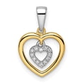thumbnail image 1 of 14k Two-Tone Gold Double Heart Pendant Necklace for Women with Diamond Accent, Symbolic Love Jewelry for Anniversary, Valentines, Mothers Day, Romantic Style for Everyday Wear, 1 of 6