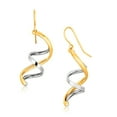 thumbnail image 1 of 14k Two Tone Gold Double Helix Polished Dangling Earrings, 1 of 2