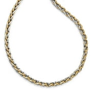 14k Two Tone Gold Fancy Link 18-Inche Necklace