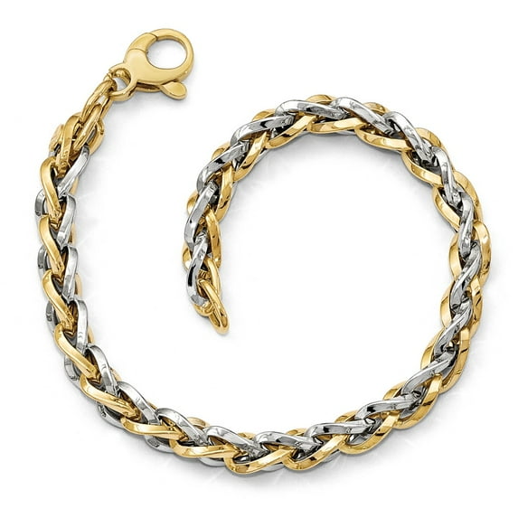 14k Two Tone Gold Fancy Link Bracelet