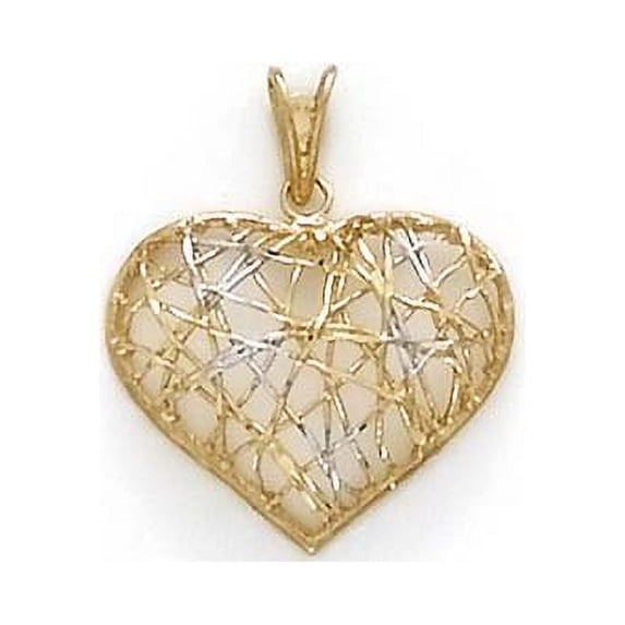 14k Two-Tone Gold Heart Pendant - 1.5 Grams
