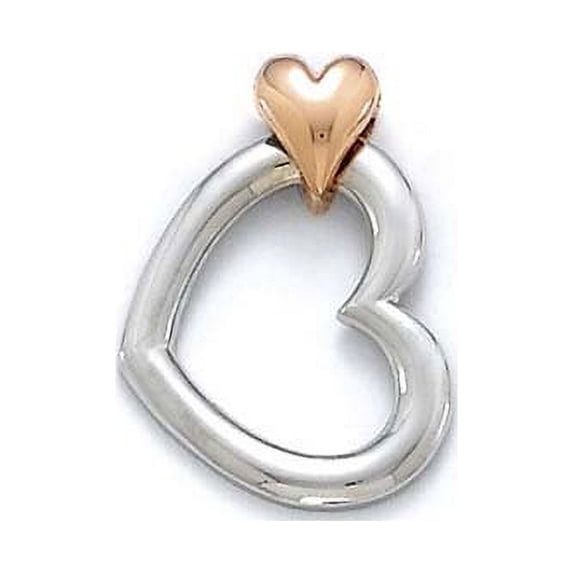 14k Two-Tone Gold Heart Pendant - 2.1 Grams