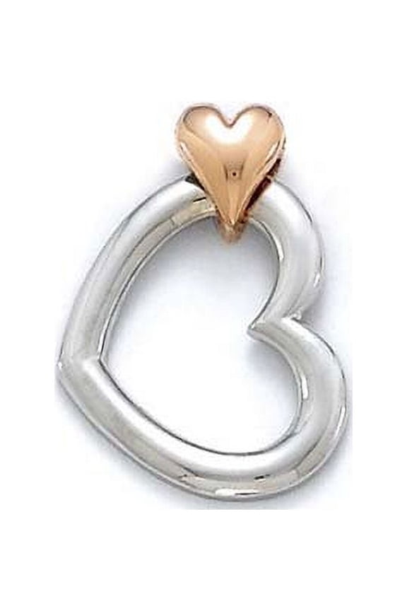 14k Two-Tone Gold Heart Pendant - 2.1 Grams
