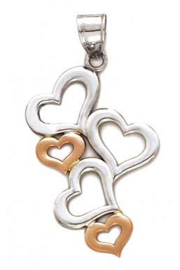 14k Two-Tone Gold Hearts Pendant - 2.0 Grams