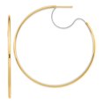 thumbnail image 1 of 14k Two-Tone Gold Hoop Earrings for Women, Large Round Lightweight Design with Yellow and White Polished Finish, Sleek Minimalist Style for Everyday or Dressy Wear, 1 of 6