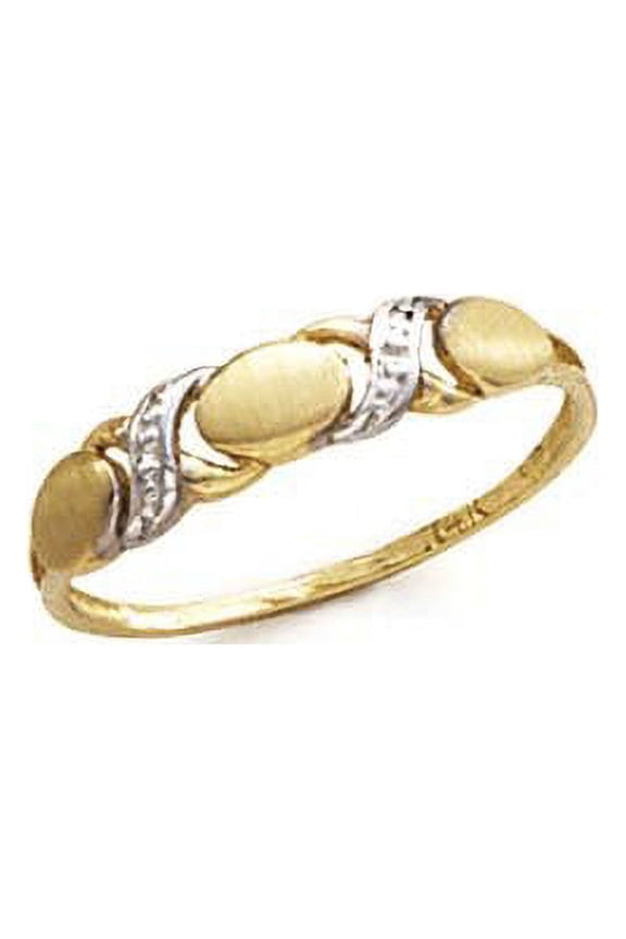 14k Two-Tone Gold Hugs Kisses Ring - Size 7.0