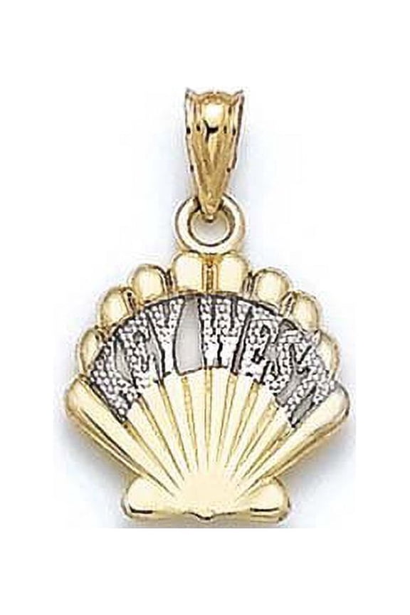 14k Two-Tone Gold Key West Shell Pendant - 1.1 Grams