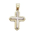 thumbnail image 1 of 14k Two-Tone Gold Medium Cross Pendant - 1.9 Grams, 1 of 2
