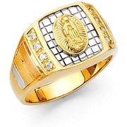 14k Two Tone Gold Mens Cubic Zirconia Ring for Mens TOP1410, 10
