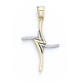 thumbnail image 1 of 14k Two-Tone Gold Modern Style Cross Pendant - 1.8 Grams, 1 of 2