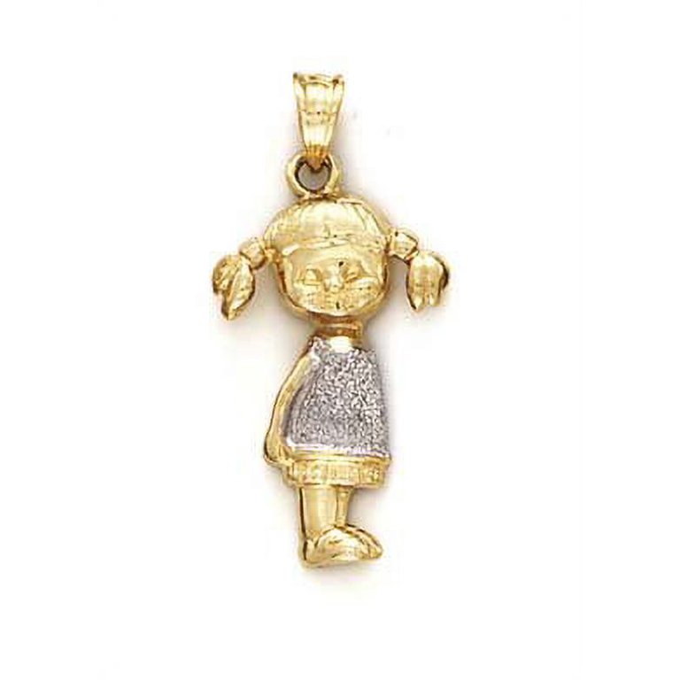 14k Two-Tone Gold More Tridi M.B. Girl Pendant - 2.5 Grams