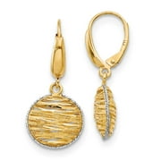 14k Two Tone Gold Polished D.C Hollow Earrings