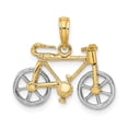 thumbnail image 1 of 14k Two Tone Gold Polished Finish Bicycle with Moveable Tires Charm Pendant, 1 of 2