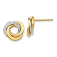 thumbnail image 1 of 14k Two-Tone Gold Polished Intertwined Circles Post Earrings - 1.4 Grams - Measures 11x11mm Wide, 1 of 2