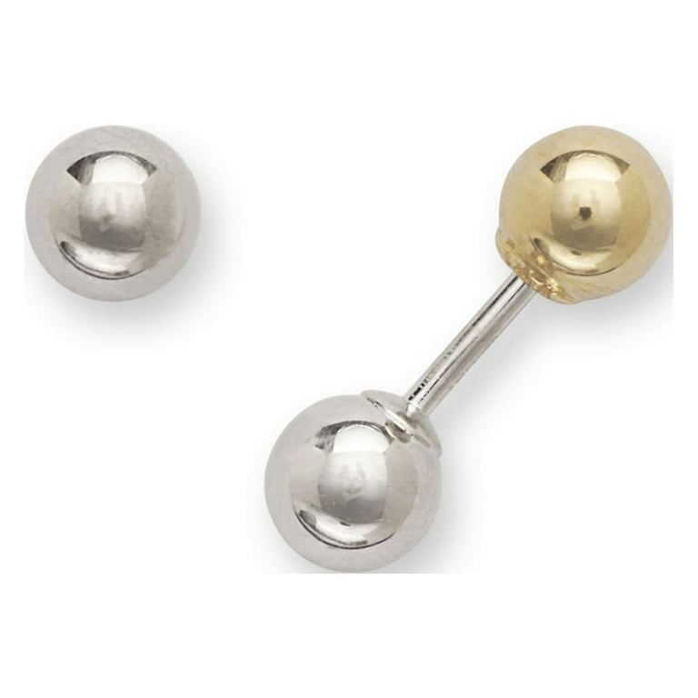 14k Yellow Gold Polished 4mm Ball Screw-Back Earrings - .3 Grams - Measures  4x4mm 