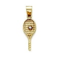 thumbnail image 1 of 14k Solid Gold Two-Tone Tennis Racket Pendant Necklace Pendant for Women - 1.0 Grams, 1 of 2