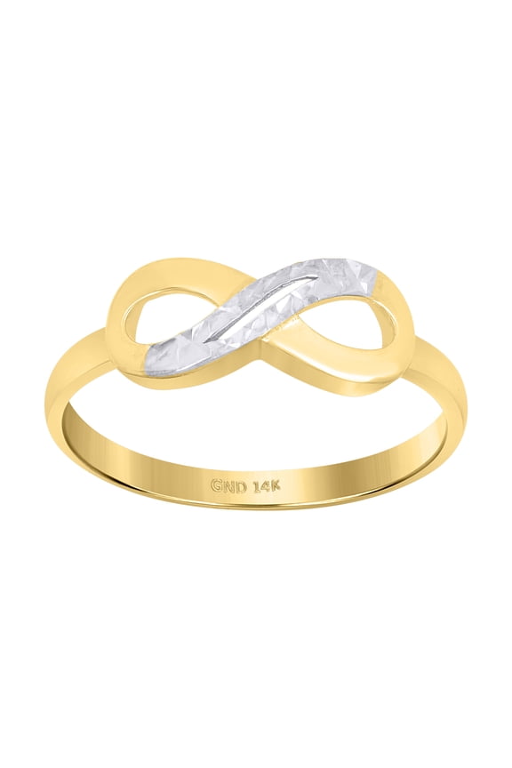 14k Two-Tone Gold Womens Infinity Symbol Ring