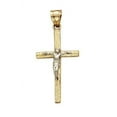 thumbnail image 1 of 14k Two-Tone Gold Wood Style Crucifix Pendant - 2.0 Grams, 1 of 2
