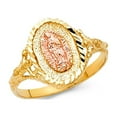 thumbnail image 1 of 14k Two Tone Italian Gold Oval Disc De Virgen Guadalupe Ring 13mm, 1 of 1