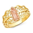 thumbnail image 1 of 14k Two Tone Italian Gold Spiral Virgen de Guadalupe Ring 10mm, 1 of 1