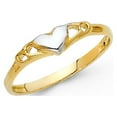 thumbnail image 1 of 14k Two Tone Italian Solid Gold Dainty Heart Ring 5mm, 1 of 1