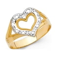 thumbnail image 1 of 14k Two Tone Italian Solid Gold Multi Hearts Ring 12mm, 1 of 1