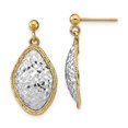 thumbnail image 1 of 14k Two-Tone Polished D/C Post Dangle Earrings, 1 of 2
