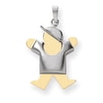 thumbnail image 1 of 14k Two-Tone Puffed Boy with Hat on Right Engravable Charm, 1 of 1