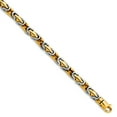 thumbnail image 1 of 14k Two-Tone Solid Fancy Lobster Closure Gold 4.1mm Polished Fancy Link Bracelet 8 Inch Lobster Claw Link Bracelet for W, 1 of 2