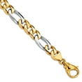 thumbnail image 1 of 14k Two-Tone Solid Fancy Lobster Closure Gold 9mm Polished Fancy Link Bracelet 8 Inch Lobster Claw Link Bracelet for Wom, 1 of 2