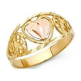 thumbnail image 1 of 14k Two Tone Solid Italian Gold Fancy Multi Heart Ring 10mm, 1 of 1