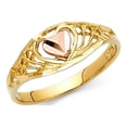 thumbnail image 1 of 14k Two Tone Solid Italian Gold Fancy Simple Heart Ring 7mm, 1 of 1