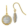 thumbnail image 1 of 14k Two-Tone Wire wrapped Shepherd hook Gold Wire Wraped Dangle Shephered Hook Earrings 22x12mm Wide Dangle Earring for, 1 of 2