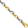 thumbnail image 1 of 14K Solid Two Tone Gold 4.5mm Link Chain Bracelet, 1 of 3