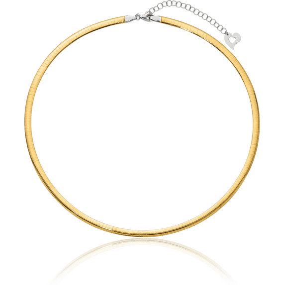 14K Solid Two Tone Gold Reversible 4mm Cubetto Omega Snake Chain Herringbone Necklace