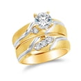 thumbnail image 1 of 14k Two Toned Gold CZ Cubic Zirconia Round Bridal Engagement and Wedding Two Ring Set (1.0ct. Center Stone) , Size 9, 1 of 2