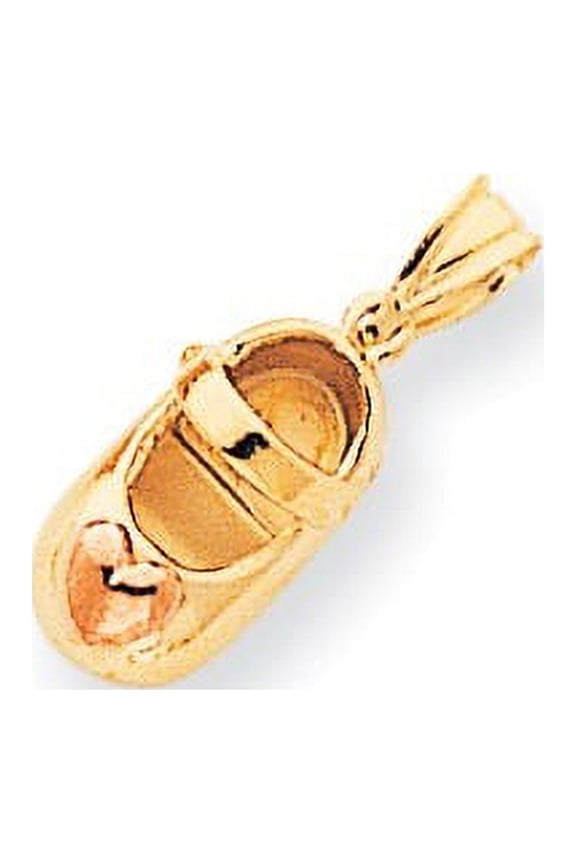 14k Two-tone Baby Shoe Charm