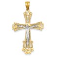 thumbnail image 1 of 14k Two-tone Diamond-cut Crucifix Pendant, 1 of 1