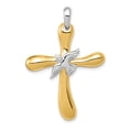 thumbnail image 1 of 14k Two-tone Dove Cross Pendant, 1 of 3