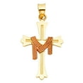 thumbnail image 1 of 14k Two-tone Draped Robe Cross Pendant, 1 of 2