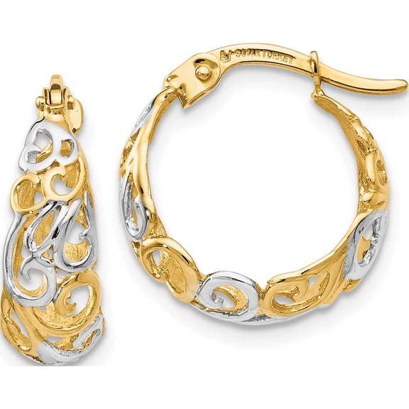 Jewelry by Sweet Pea 14K Two-tone Gold Earrings