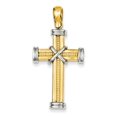 thumbnail image 1 of 14k Two-tone Gold Fancy Cross Pendant, 1 of 5