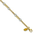 thumbnail image 1 of 14k Two-tone Gold Fancy Oval Link and Chain With .5 In Ext Bracelet 7.25 Inch 4.55mm Wide Link Bracelet for Women and Me, 1 of 2