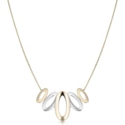 KoolJewelry 14k Two-tone Gold Graduated Ovals Cleopatra Necklace 18 inch