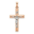thumbnail image 1 of 14k Two-tone Gold Hollow Crucifix Pendant, 1 of 1