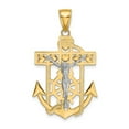 thumbnail image 1 of 14k Two-tone Gold Mariner's Crucifix Pendant, 1 of 3