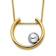 thumbnail image 1 of 14k Solid Gold Two-tone Necklace 17 Inch Pendant Necklace for Women - 1.9 Grams, 1 of 2